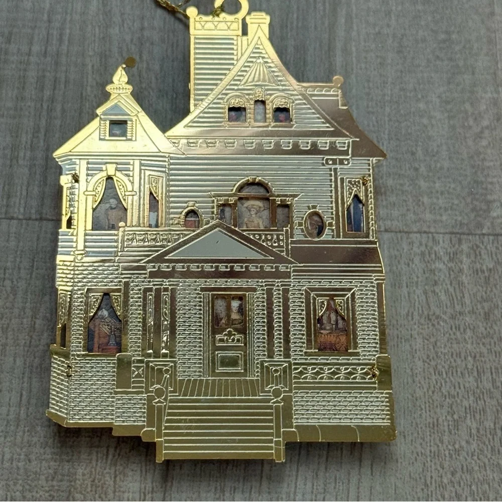 Victorian House Gold Dark Academia Whimsigoth Christmas Ornament 🎄